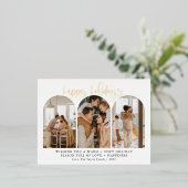 Cartes de Noël modernes en papier d'or Joyeuses Fê (Debout devant)