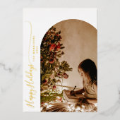 Cartes de Noël modernes « Joyeuses Fêtes » à 2 pho (Recto)