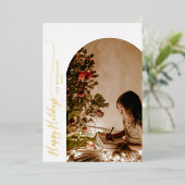 Cartes de Noël modernes « Joyeuses Fêtes » à 2 pho (Debout devant)