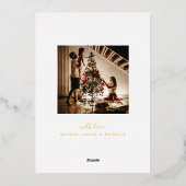 Cartes de Noël modernes « Joyeuses Fêtes » à 2 pho (Verso)