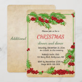 Cartes de Noël Modifiables avec Baies Rouges et Br (Devant / Derrière)