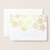 Cartes de Noël Motif Etched Gold Foil (Derrière avec enveloppe)