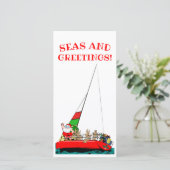 Cartes de Noël nautiques « Mers et salutations » (Debout devant)