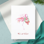 Cartes de Noël non Photo Florida Beach<br><div class="desc">Cette carte de Noël de plage de Floride non photo présente un flamant rose aquarelle avec une couronne et un arc dans les tons de pinkmas tropicaux sur un arrière - plan blanc immaculé. Les mots "souhaits les plus chauds" sont placés dans une typographie de script de brosse moderne. L'intérieur...</div>