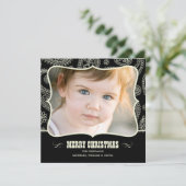 Cartes de Noël occidentales Paisley noir (Debout devant)