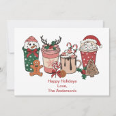 Cartes de Noël personnalisées avec biscuits et caf (Devant)