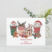 Cartes de Noël personnalisées avec biscuits et caf (Debout devant)