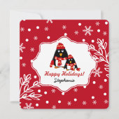 Cartes de Noël personnalisées pour petits pingouin (Devant)