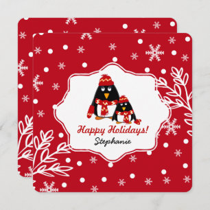Cartes de Noël personnalisées pour petits pingouin