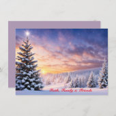 Cartes de Noël personnalisées uniques Noël blanc (Devant / Derrière)