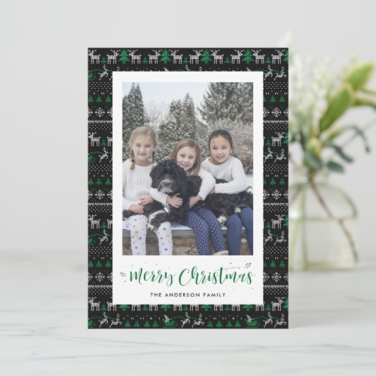 Cartes de Noël Photo du Père Noël noir (Debout devant)