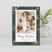 Cartes de Noël photo Flocon de neige scintillant v (Debout devant)