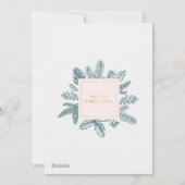 Cartes de Noël photo Floral Bleu-vert | Joyeux Noë (Dos)