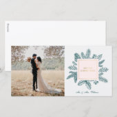 Cartes de Noël photo Floral sarcelle | Joyeux Noël (Devant / Derrière)