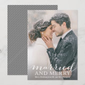 Cartes de Noël photo nouvellement mariées - mariée (Devant / Derrière)