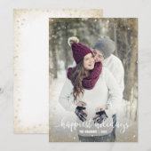 Cartes de Noël photo Silver Gold Blanc (Devant / Derrière)