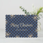 Cartes de Noël Plaid Gold Buffalo personnalisées (Debout devant)