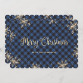 Cartes de Noël Plaid Gold Buffalo personnalisées (Devant / Derrière)
