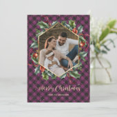 Cartes de Noël Plaid Photo Buffalo Gold Purple (Debout devant)