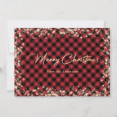 Cartes de Noël plaquées or brillant et Buffalo rou (Devant)