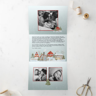 Cartes de Noël pliables en trois parties pour les