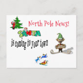 Cartes de Noël Pôle Nord Santa Elfe (Devant)