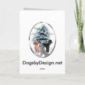 Cartes de Noël Poodle Cadeaux (Dos)