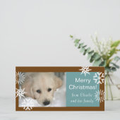 Cartes de Noël pour chien en forme de flocons de n (Debout devant)