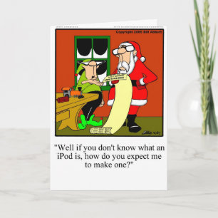 Cartes de Noël pour Humour d'IPod Père Noël amusan