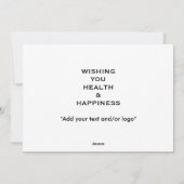 Cartes de Noël pour les fêtes de santé (Dos)