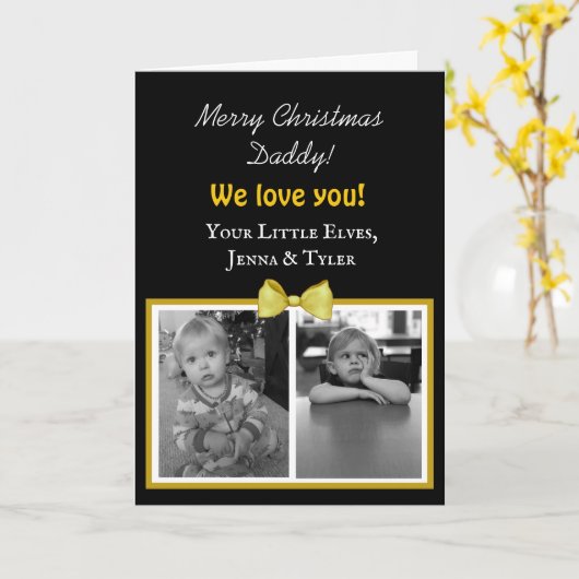 Cartes de Noël pour papa (Fleur jaune)