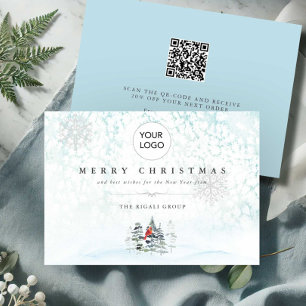 Cartes de Noël professionnelles avec logo et code