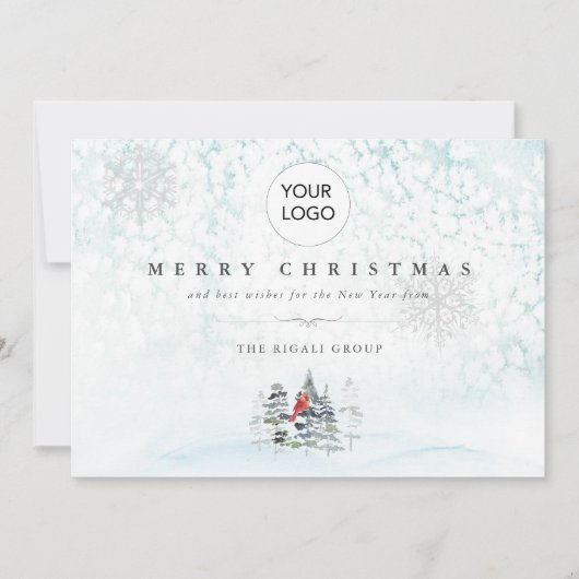 Cartes de Noël professionnelles avec logo et code  (Devant)