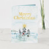 Cartes de Noël professionnelles pliées avec logo (Recto)