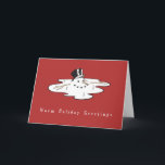 Cartes de Noël professionnelles Snowman<br><div class="desc">Cartes de Noël d'affaires avec un bonhomme de neige fondu et le message "salutations de vacances chaudes". Personnalisez l'intérieur pour répondre à vos besoins en matière de cartes de vacances.</div>