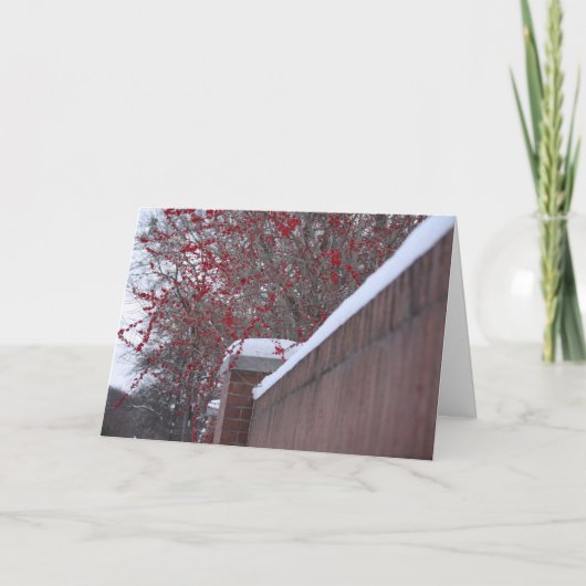 Cartes de Noël Red Berries et Snowfence (Devant)