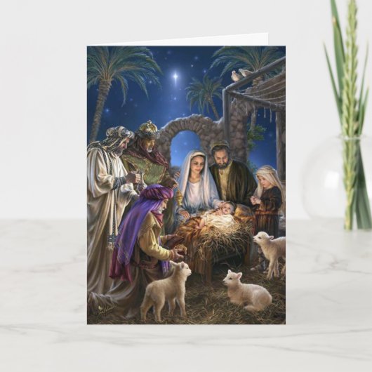 Cartes de Noël religieuses | Nativité 4 (Devant)