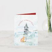 Cartes de Noël Renard aquarelle mignonnes (Devant)