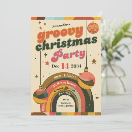 Cartes de Noël rétro groovy – Inspirées des années (Debout devant)