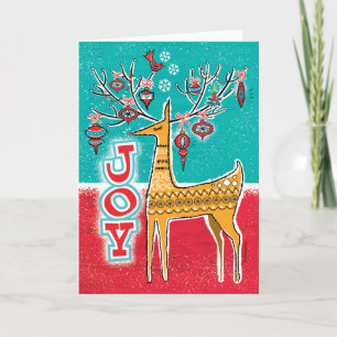 Cartes de Noël rétro Reindeer