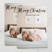 Cartes de Noël rondes avec votre photo (Devant / Derrière)