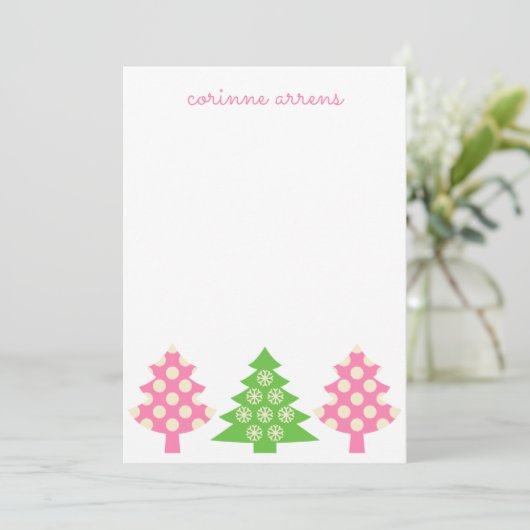 Cartes de Noël rose et vert (Debout devant)
