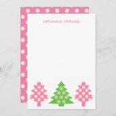 Cartes de Noël rose et vert (Devant / Derrière)