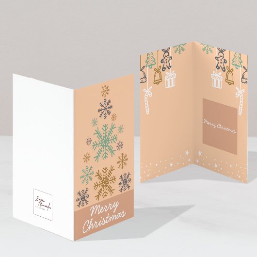 Cartes de Noël rose moderne Pack de 25