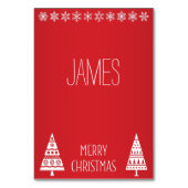 Cartes De Noël Rouge À Décor Blanc (Dos)