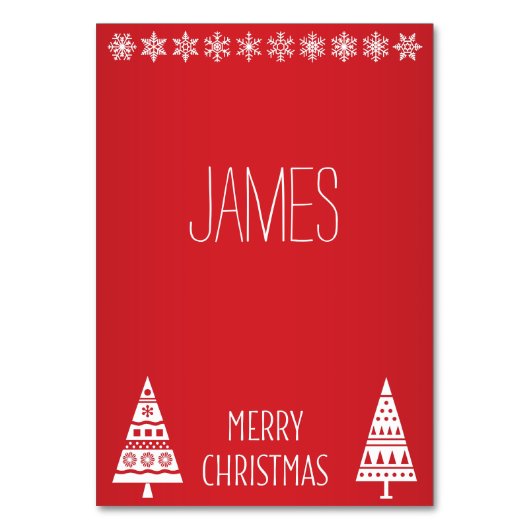 Cartes De Noël Rouge À Décor Blanc (Par défaut)