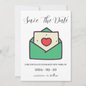 cartes de Noël rouges et vertes pour annoncer la d (Devant)