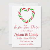 cartes de Noël rouges et vertes pour annoncer la d (Devant)