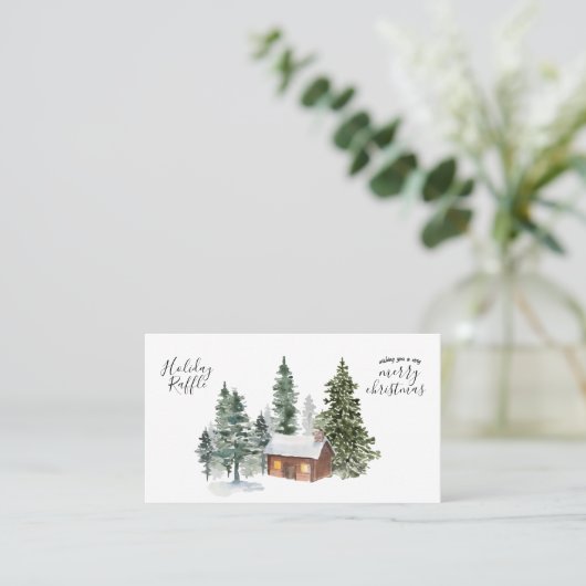 Cartes de Noël Rustique Cabine Forest (Debout devant)