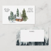 Cartes de Noël Rustique Cabine Forest (Devant / Derrière)